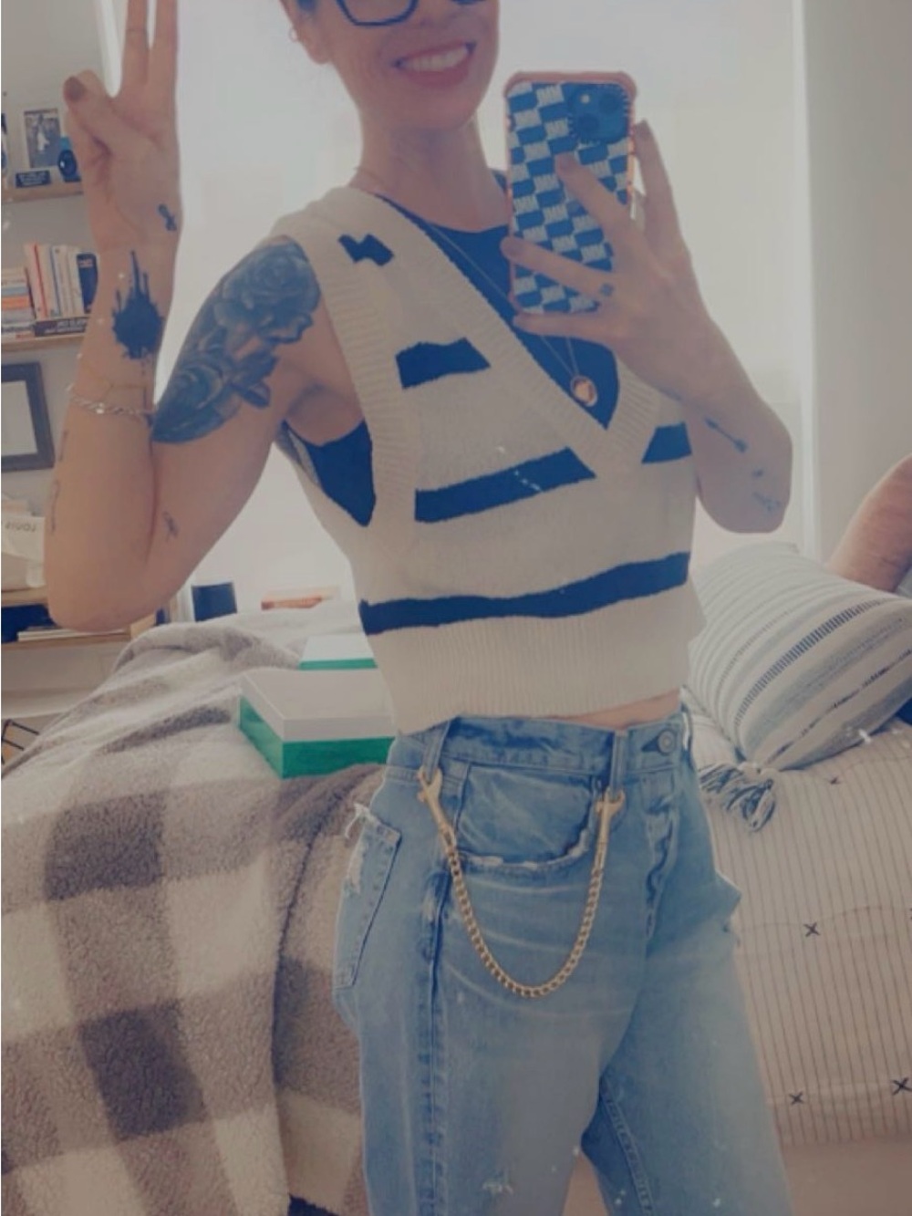 Free People - Santa Monica Cropped Knit Vest- Size Med